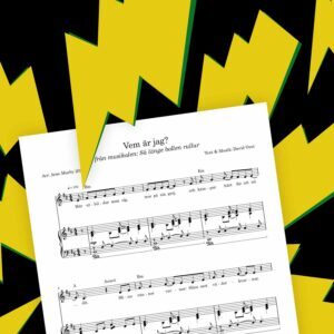 Noter på låten Vem är jag? från musikalen Så länge bollen rullar.